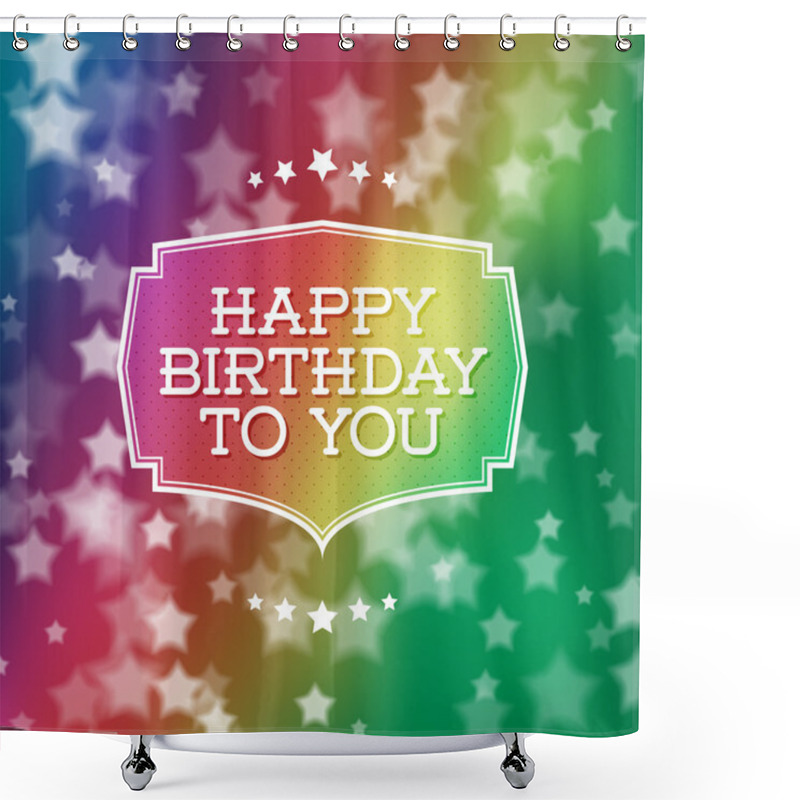 Personality  Happy Birthday Poster Vector Illustration   Shower Curtains