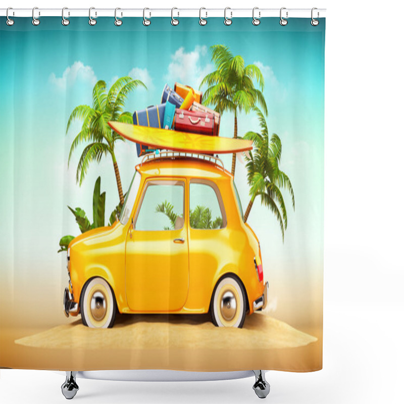 Personality   Summer Travel Illustration  Shower Curtains