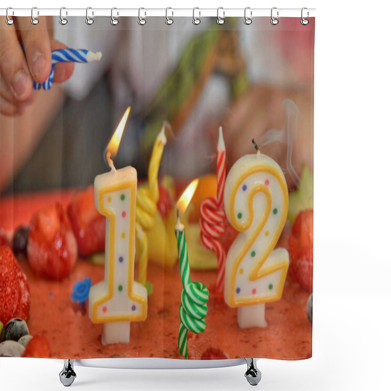 Personality  Appetizing Fruit Ice-cream Cake Decorated Shower Curtains