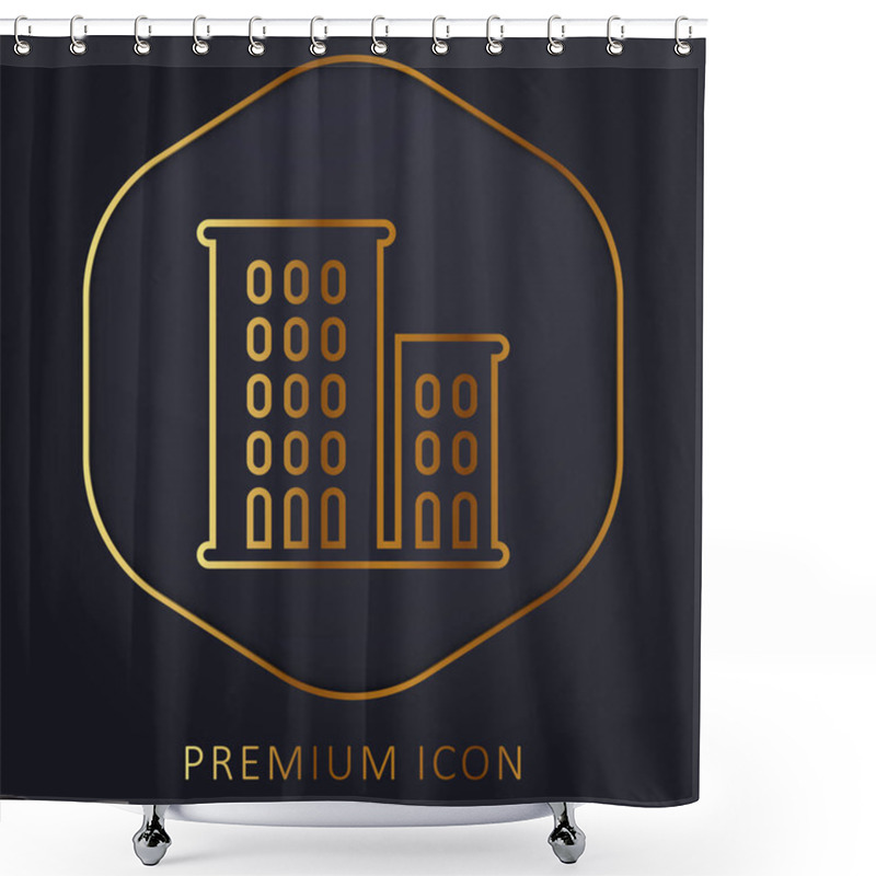 Personality  Apartments Golden Line Premium Logo Or Icon Shower Curtains