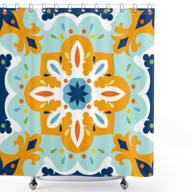 Personality  Oriental Traditional Ornament, Mediterranean Seamless Pattern, Tile Design, Vector Illustration. Shower Curtains