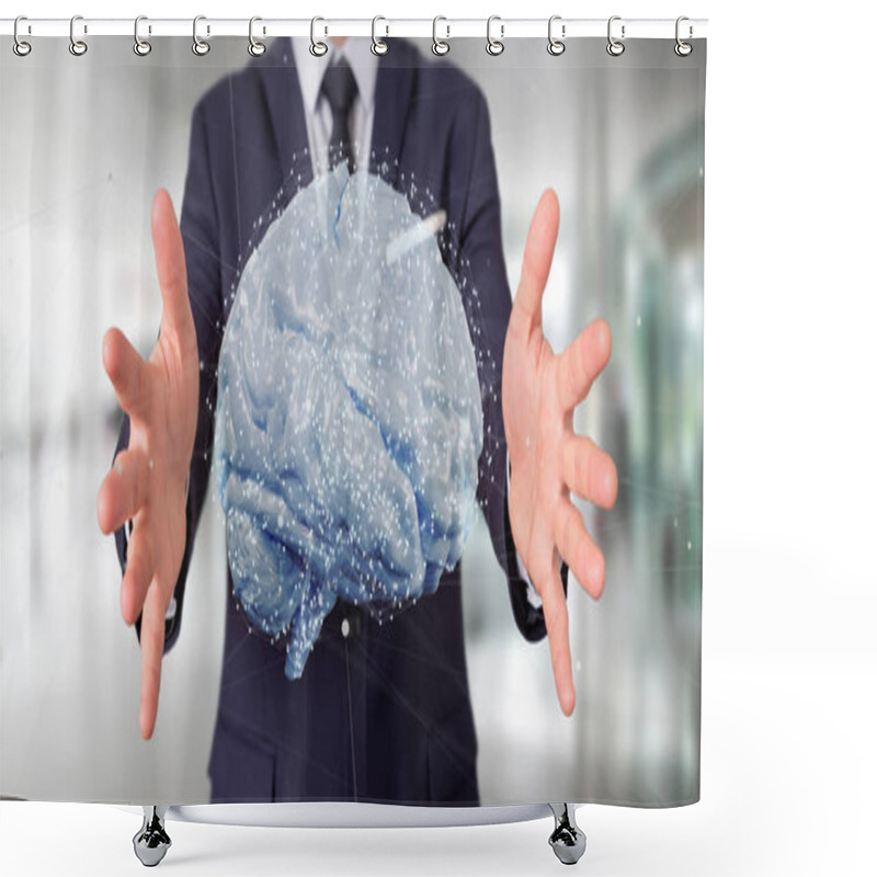 Personality   3d Rendering Artificial Brain Shower Curtains