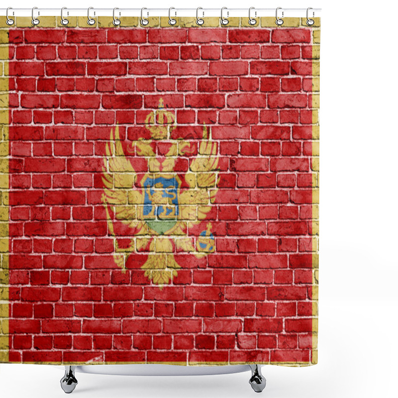 Personality  Grunge Montenegro Flag Shower Curtains