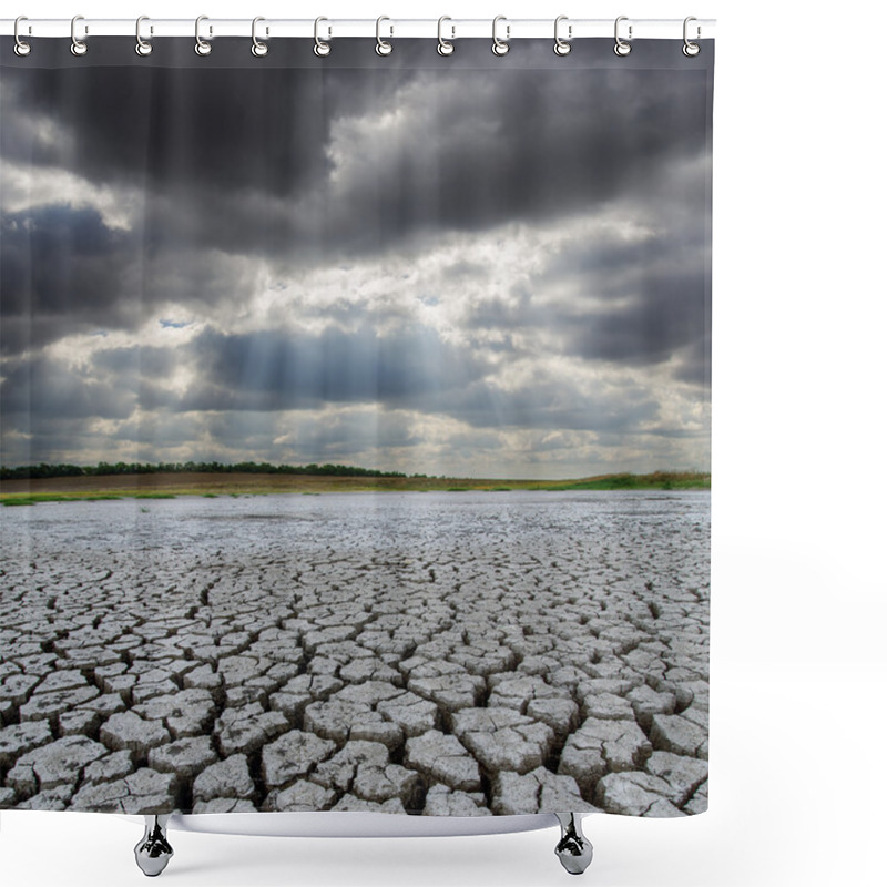 Personality  Earth Desert And Low Clouds Over It Shower Curtains