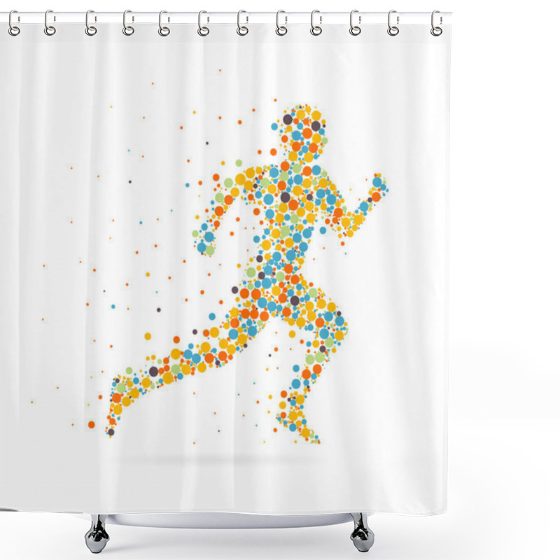 Personality  Abstract Creative Concept Vector Image Of Running Man For Web And Mobile Applications Isolated On Background, Art Illustration Template Design, Business Infographic And Social Media, Icon, Symbol. Shower Curtains