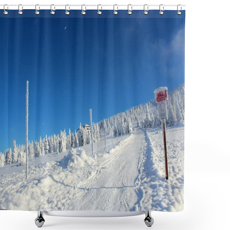 Personality  World Under The Snow In The Mountains. Shower Curtains