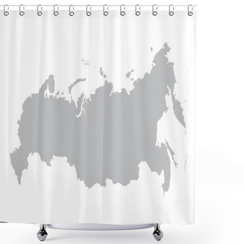 Personality  Grey Map Of Russia Shower Curtains