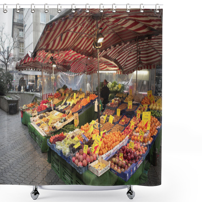 Personality  Fruit And Vegetables At The Market Shower Curtains