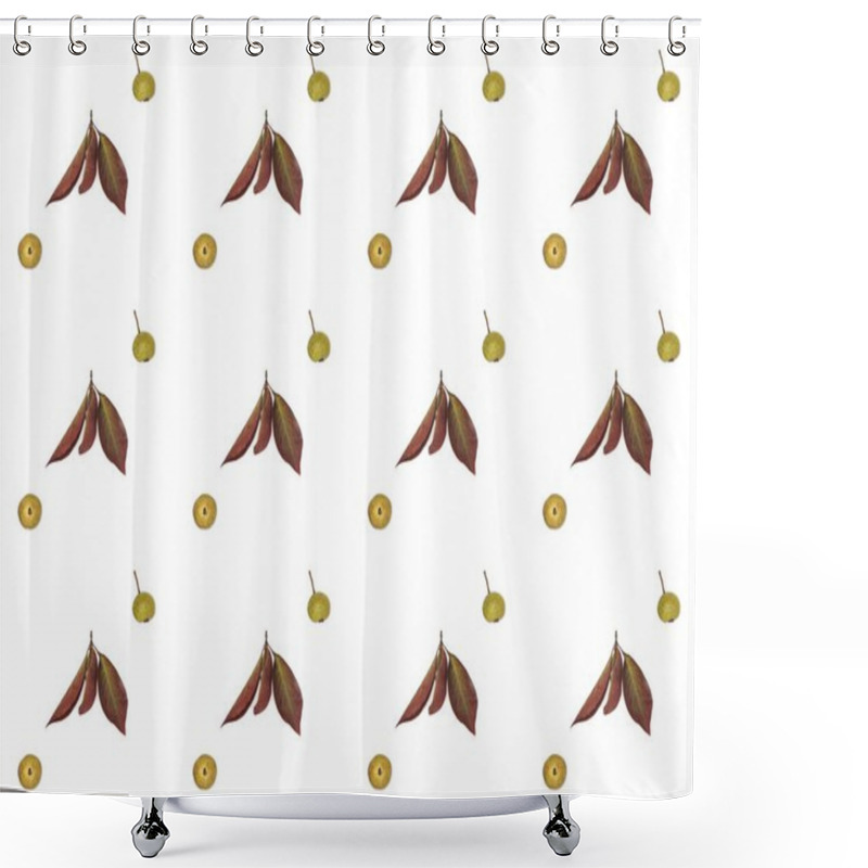 Personality  Floral Pattern From Dried Leaves Shower Curtains