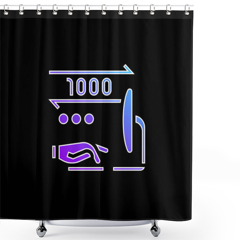 Personality  Binary Blue Gradient Vector Icon Shower Curtains