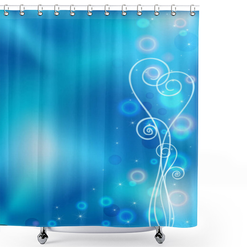 Personality  Blue Valentines Grate Card Shower Curtains