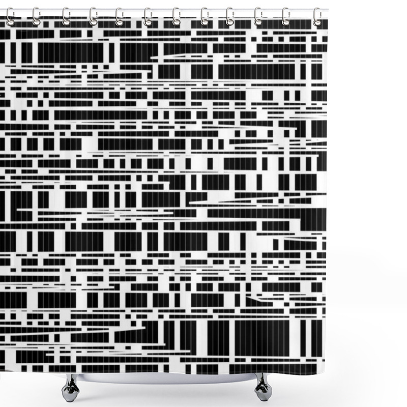 Personality  Black And White Geometric Forms Shower Curtains