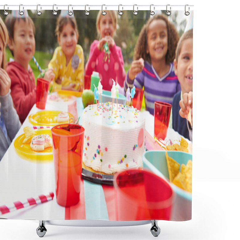 Personality  Group Of Children Having Birthday Party Shower Curtains