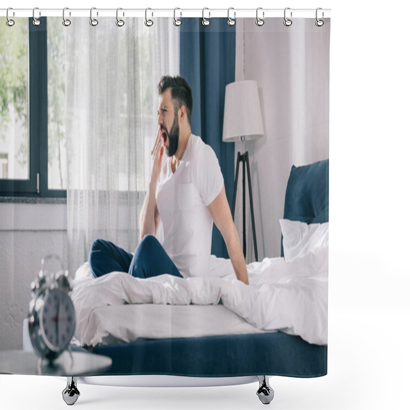 Personality  Young Man Waking Up  Shower Curtains