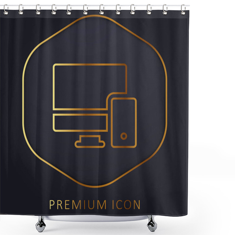 Personality  Adaptive Golden Line Premium Logo Or Icon Shower Curtains