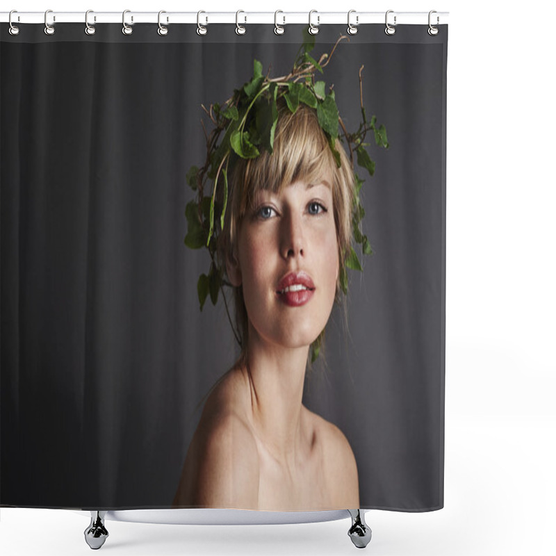 Personality  Stunning Woman In Garland Shower Curtains