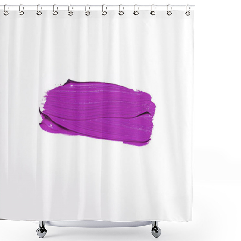 Personality  Purple Brush Stroke Over White Background Shower Curtains