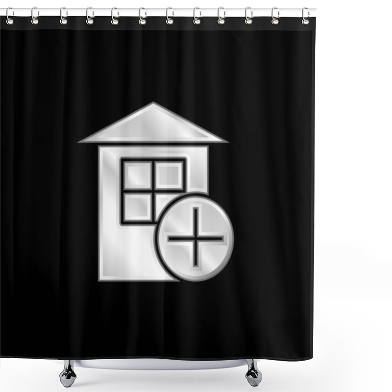 Personality  Add Silver Plated Metallic Icon Shower Curtains