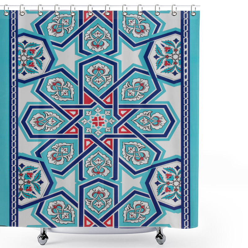 Personality  Handmade Turkish Blue Tiles On The Wall In Istanbul City, Turkey Shower Curtains