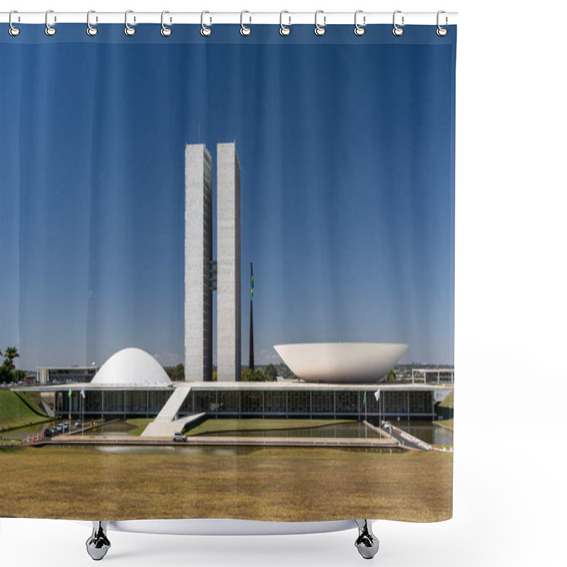 Personality  Beautiful View To Modern Architecture National Congress Building Towers In Braslia,capital City Of Brazil Shower Curtains