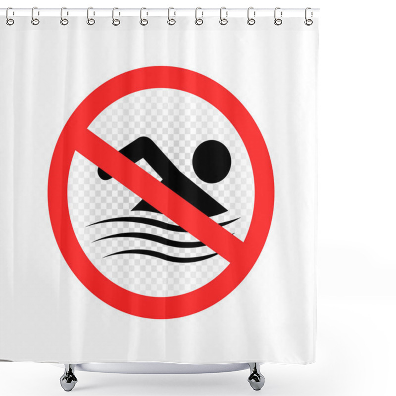 Personality  Swimming Is Forbidden Sign Symbol Shower Curtains