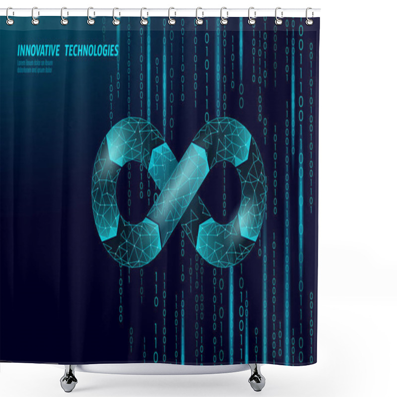 Personality  Devops Software Development Operations Infinity Symbol. Programmer Administration System Life Cycle Quality. Coding Building Testing Release Monitoring. Online Freelance Vector Illustration Shower Curtains