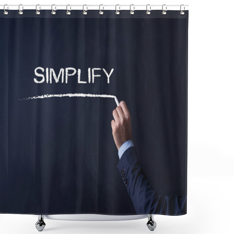 Personality  Businessman Writing On Blackboard Shower Curtains