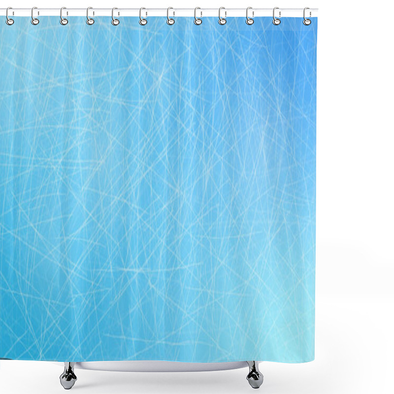 Personality  Ice Rink Top View, Icy Texture With Skate Traces Shower Curtains