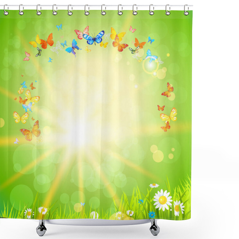 Personality  Positive Summer Background Shower Curtains