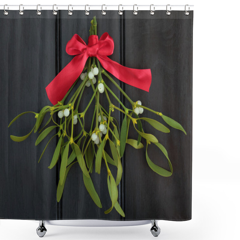 Personality  Mistletoe Kisses Shower Curtains