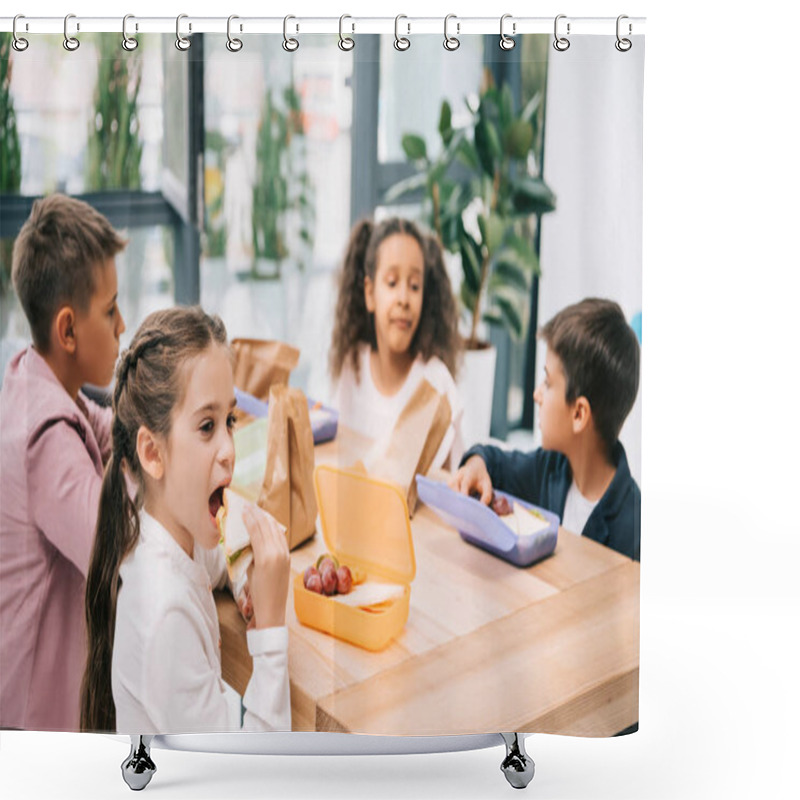 Personality  Pupils Eating Lunch Shower Curtains