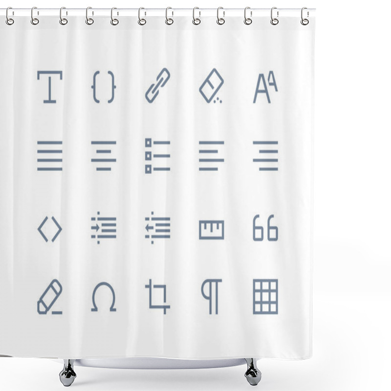 Personality  Editing And Formatting Icons. Line Series Shower Curtains