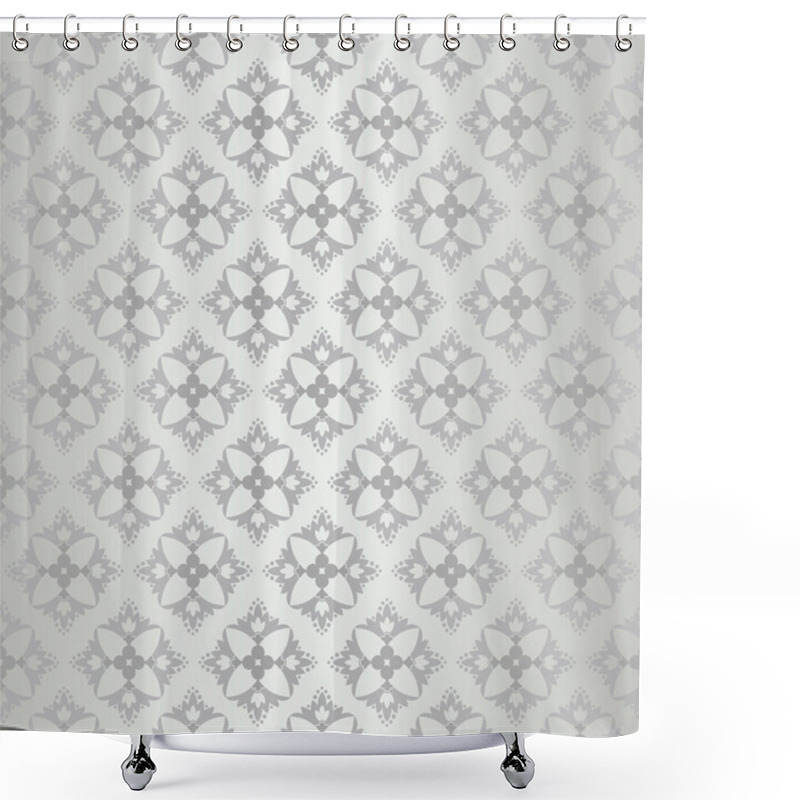 Personality  Seamless Floral Wallpaper Diamond Pattern Shower Curtains