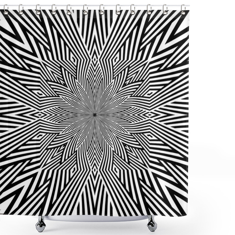 Personality  Abstract Cross Kaleidoscope Isolated On White Background Vector. Seamless Endless Pattern. Shower Curtains