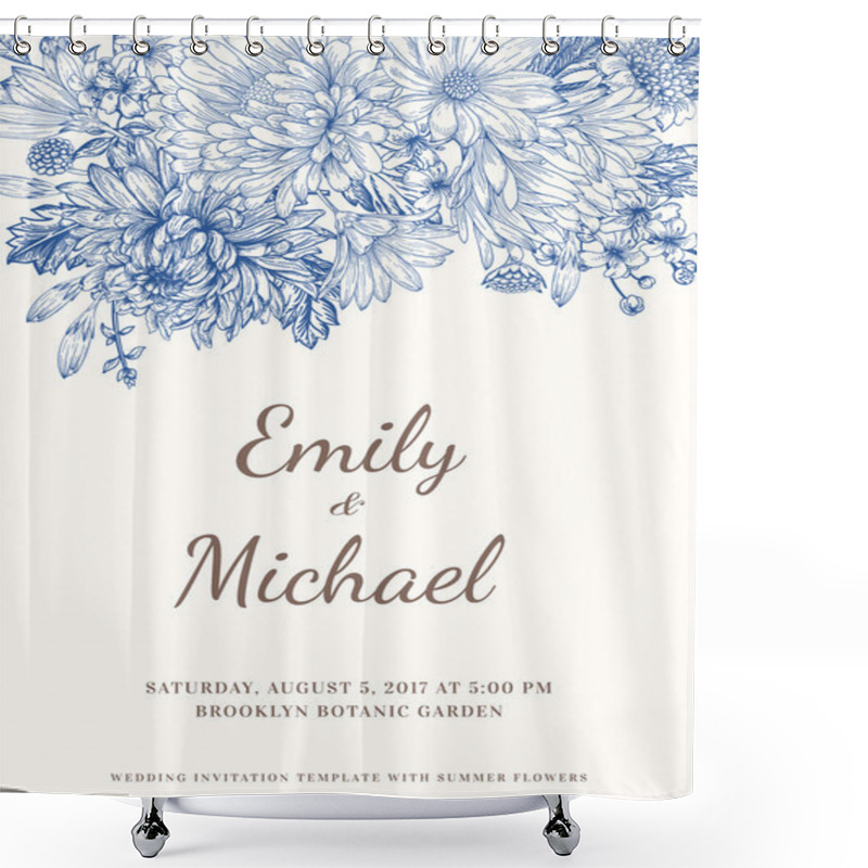 Personality  Card With Garden Flowers. Shower Curtains