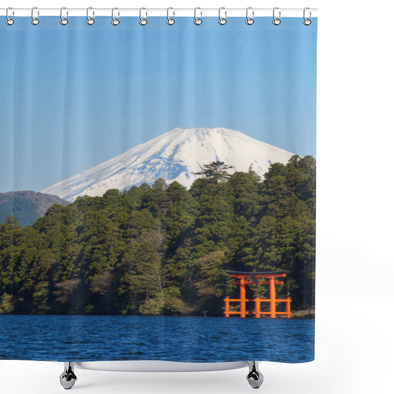 Personality  Mountain Fuji And Ashi Lake Shower Curtains