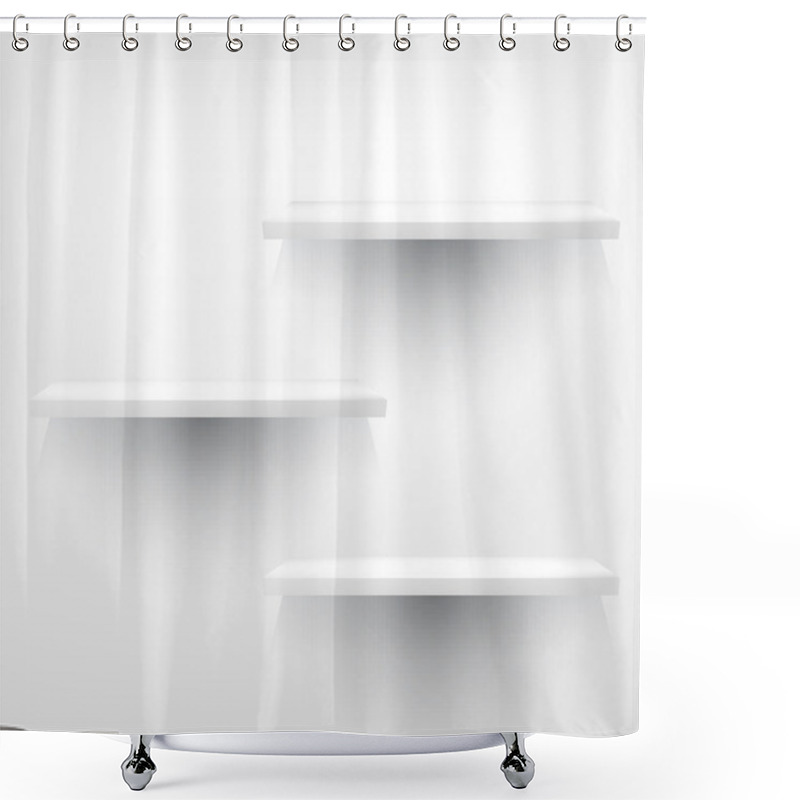 Personality  Three Empty Shelves. Shower Curtains