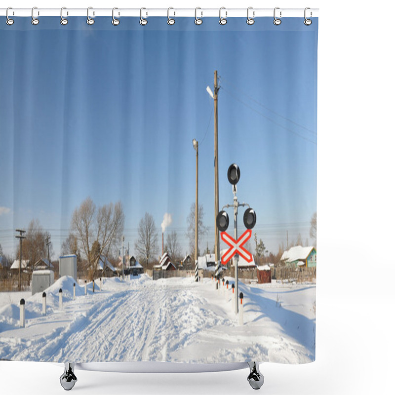 Personality  Unguarded Railway Crossing. Shower Curtains