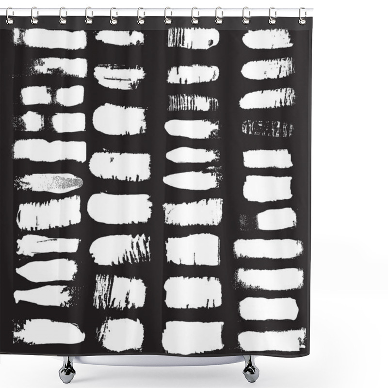 Personality  Variety, White, Scratched Brush Strokes Shower Curtains