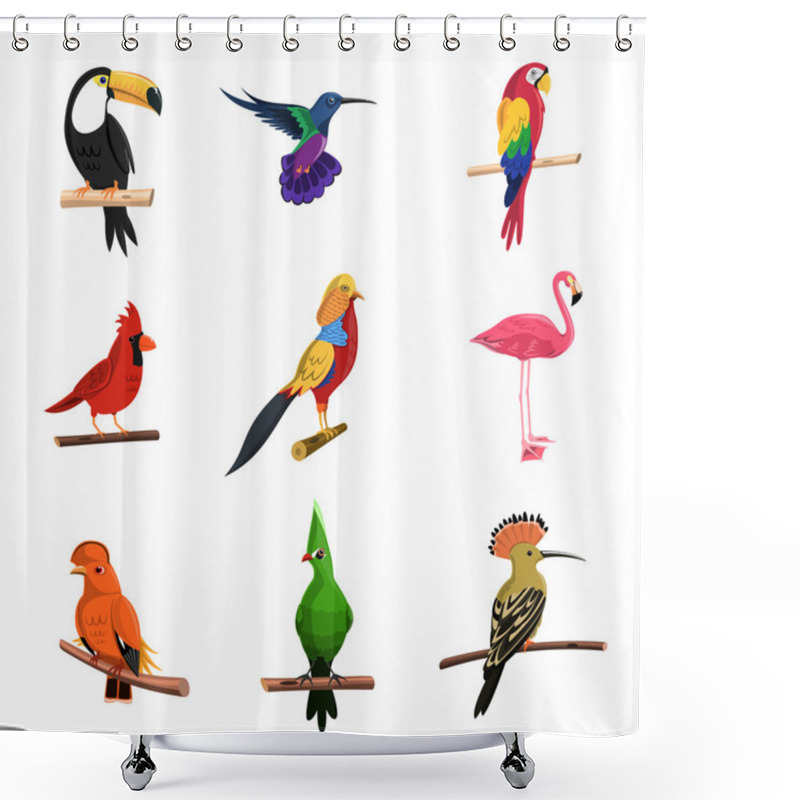 Personality  Exotic Birds Set Shower Curtains