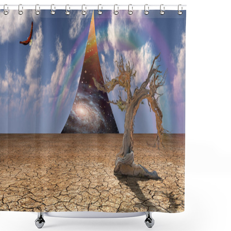 Personality  Desert Sky Peels Open To Reveal Other Lands Shower Curtains