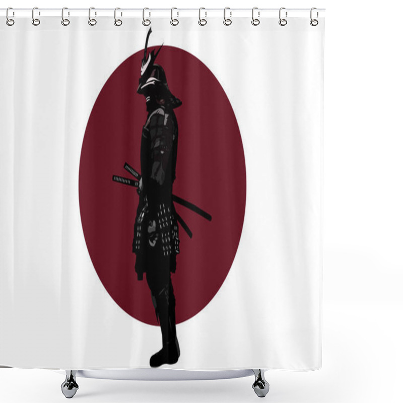 Personality  Samurai Under The Blazing Sun Of Japan Shower Curtains