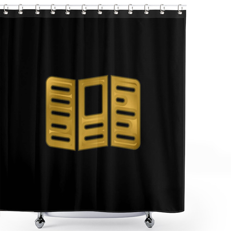 Personality  Booklet Text Gold Plated Metalic Icon Or Logo Vector Shower Curtains