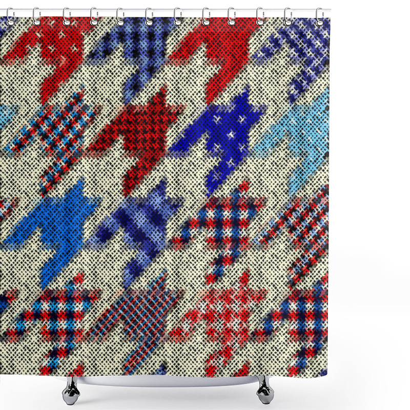 Personality  Seamless Hounds-tooth Pattern Shower Curtains