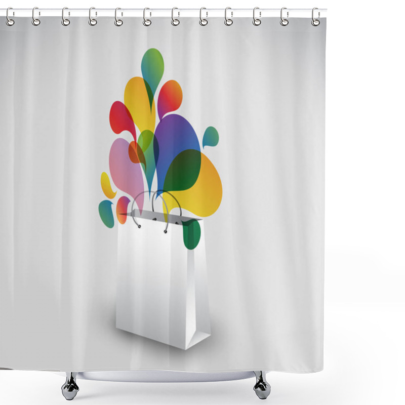 Personality  Exploding Gift Bag - Vector Illustration Shower Curtains