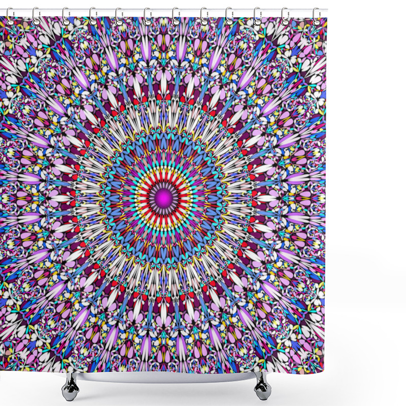 Personality  Abstract Floral Mandala Background - Circular Vector Geometry Shower Curtains