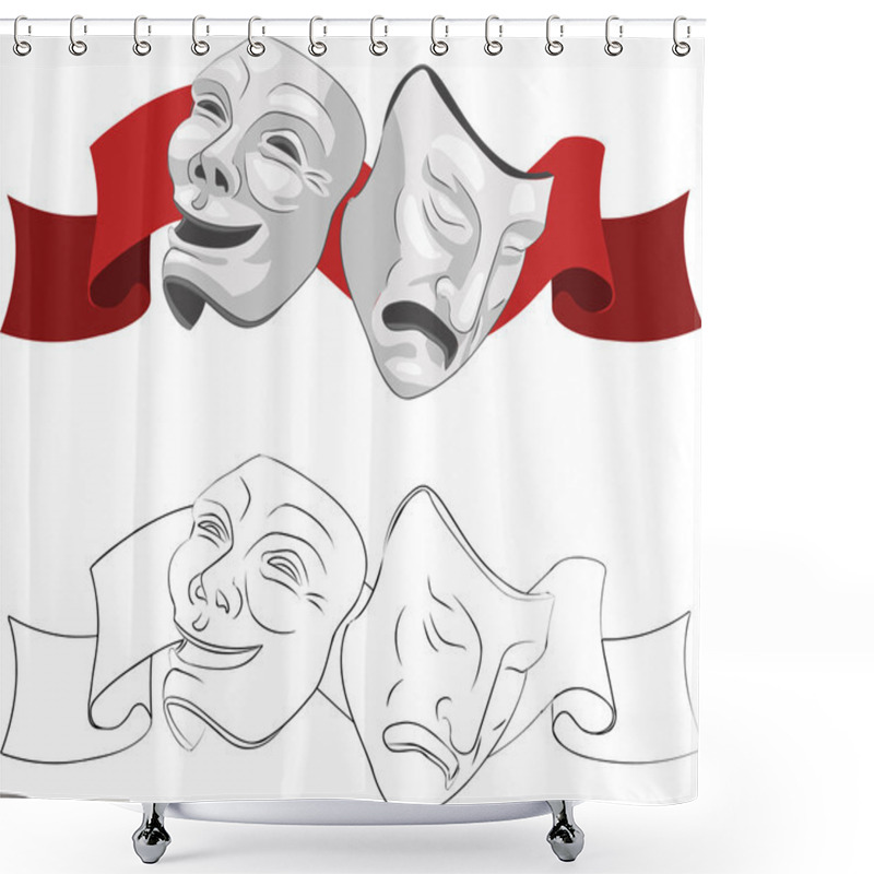 Personality  Theatre Comedy And Tragedy Masks Shower Curtains