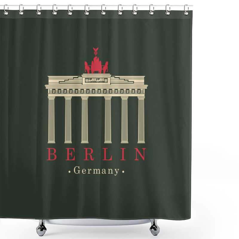 Personality  Vector Image Brandenburg Gate In Berlin Shower Curtains