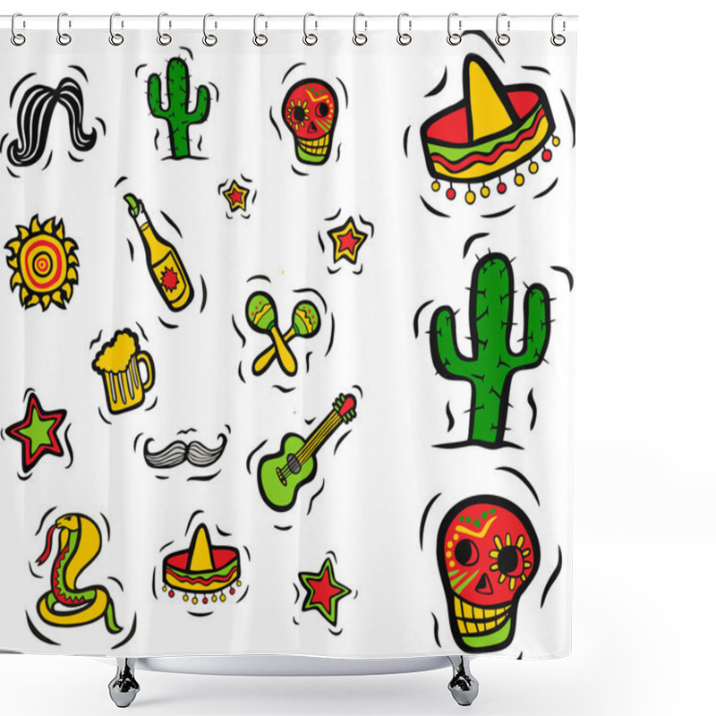 Personality  Mexican Set Shower Curtains