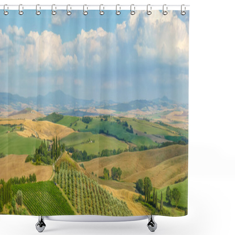 Personality  Scenic Tuscany Landscape At Sunset, Val D'Orcia, Italy Shower Curtains